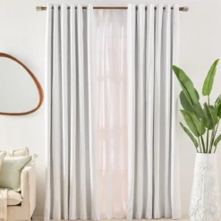 Marina Blockout White Curtain Set of 2