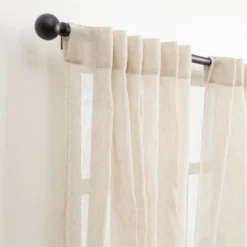 Marina Sheer Beige Curtain Set of 2