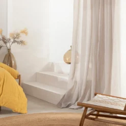 Marina Sheer Beige Curtain Set of 2
