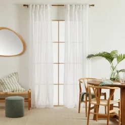 Marina Sheer White Curtain Set of 2
