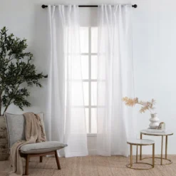 Marina Sheer White Curtain Set of 2