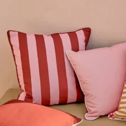 Maris Pink Stripe Reversible Outdoor Cushion