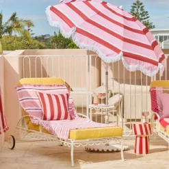 Maris Pink Stripe Reversible Outdoor Cushion