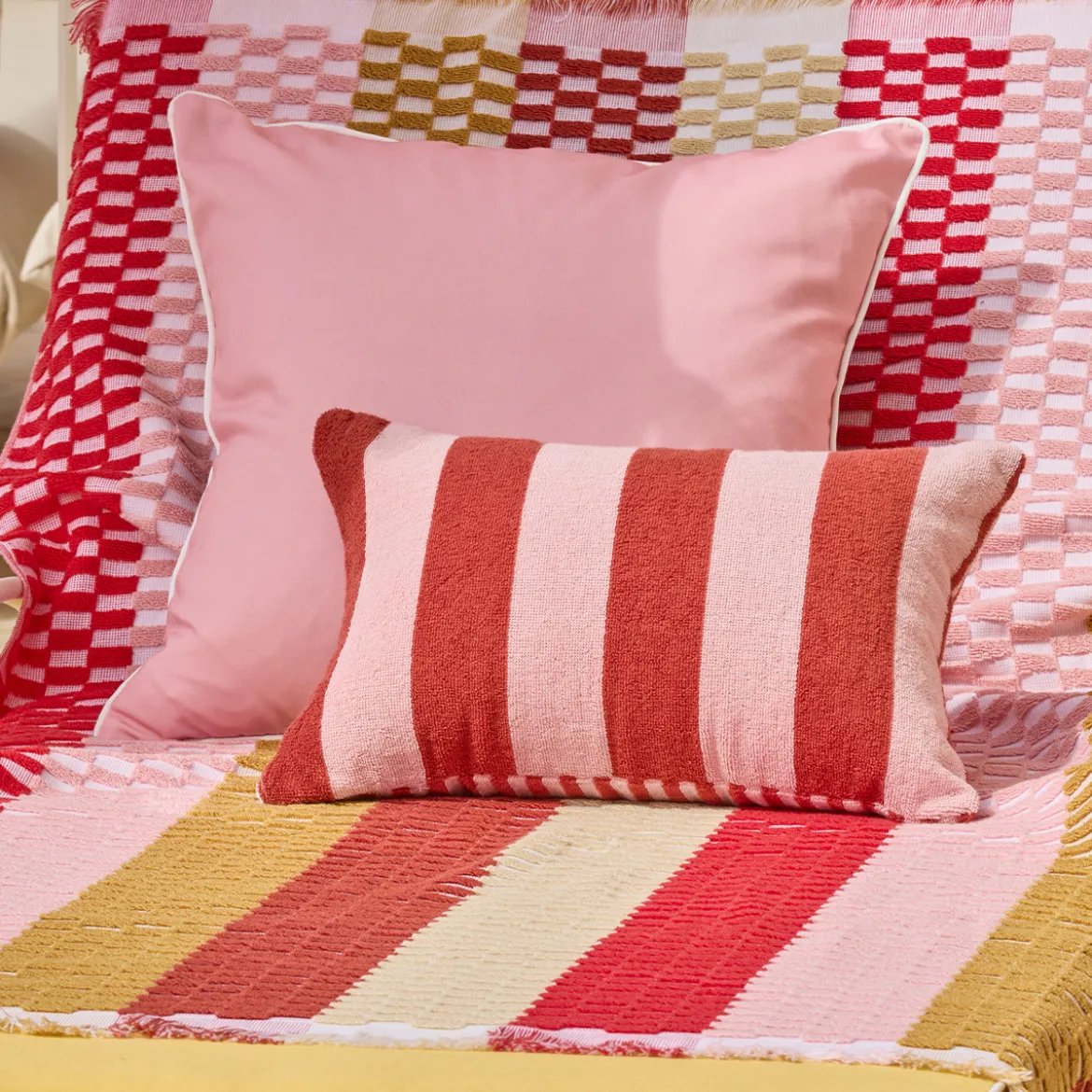 Maris Stripe Reversible Terry Inflatable Pillow