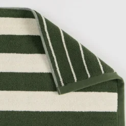 Maverick Green Reversible Stripe Bath Mat