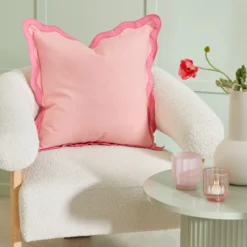 Maya Pink Scalloped Cushion