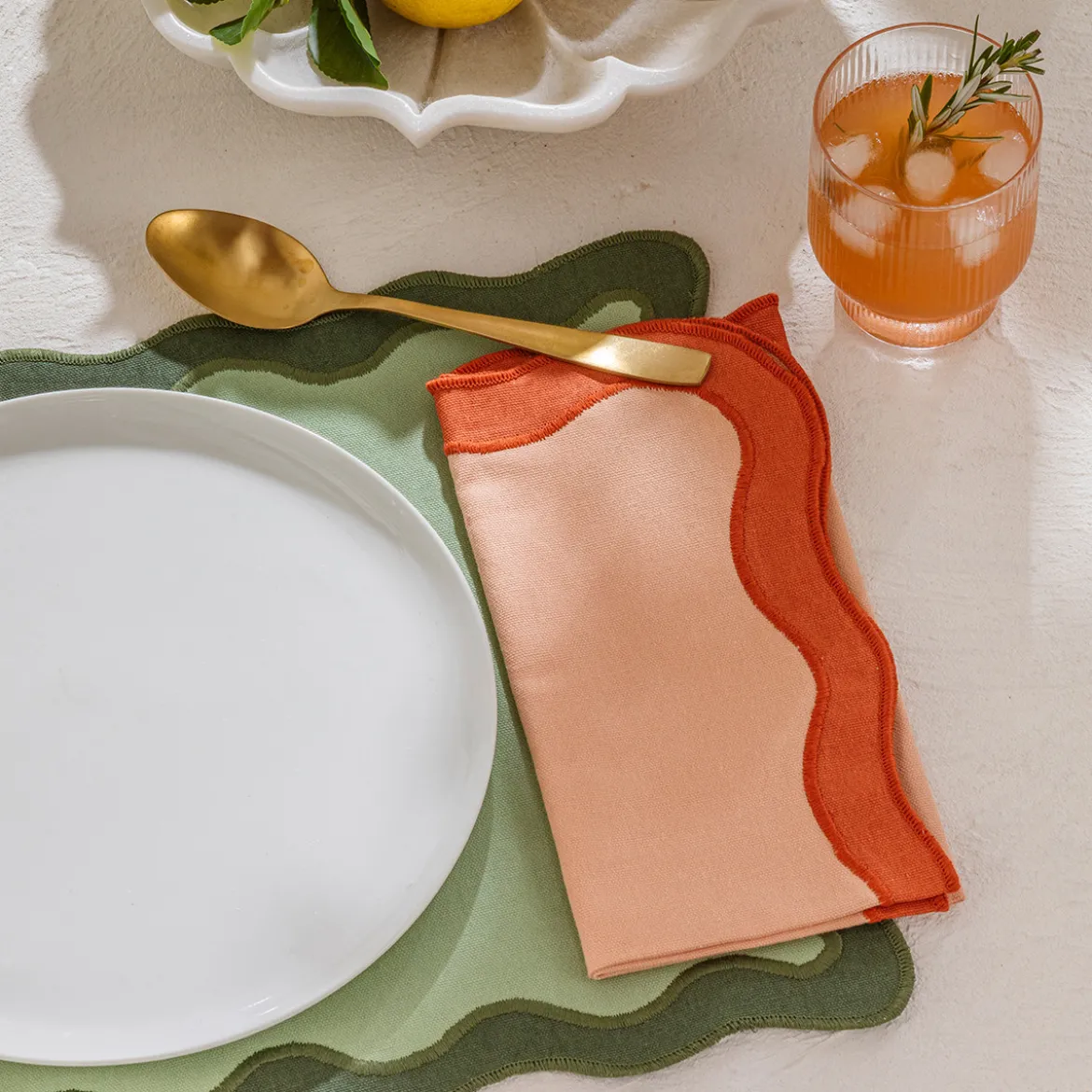 Maya Tan Scalloped Napkin