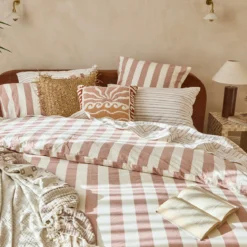 Milah Clay Stripe Quilt Cover Set
