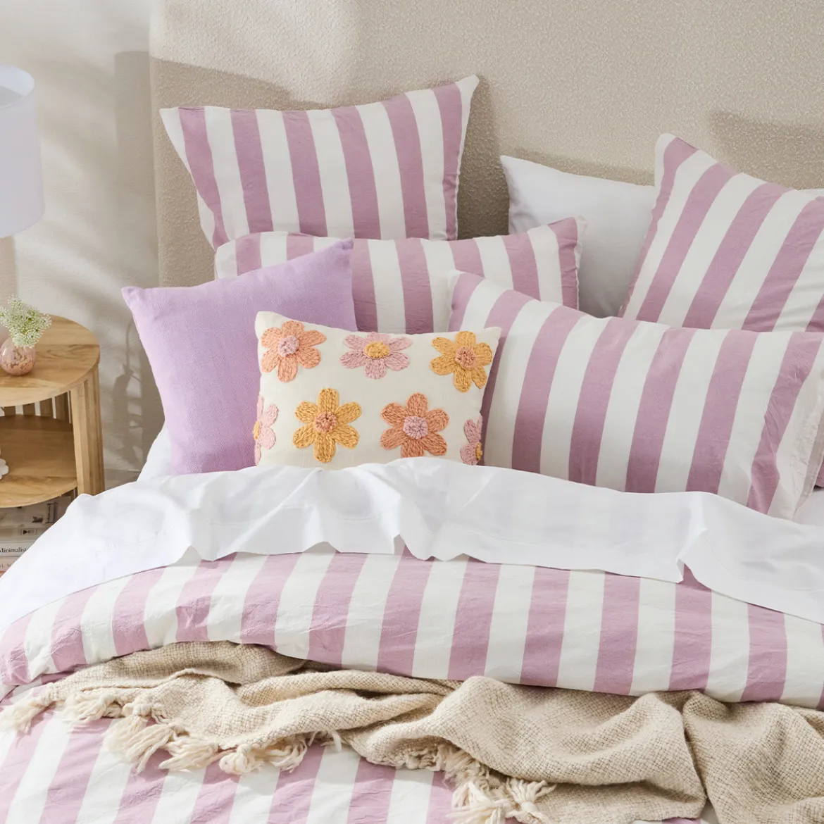 Milah Mauve Stripe European Pillowcase
