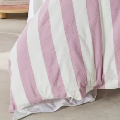 Milah Mauve Stripe Quilt Cover Set