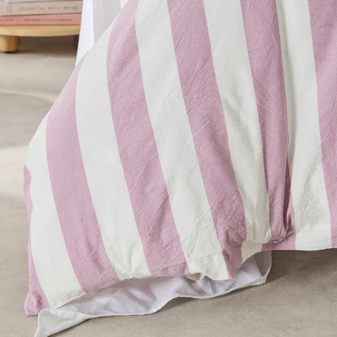 Milah Mauve Stripe Quilt Cover Set