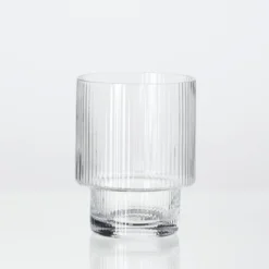 Mila Ribbed Clear Tumbler Glass Set of 4