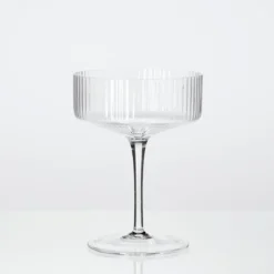 Mila Ribbed Cocktail Coupe Crystal Glass Set of 4