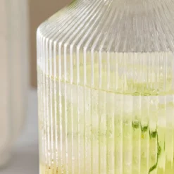 Mila Ribbed Crystal Glass Carafe