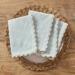 Millie Stripe Scallop Napkin 4 Pack