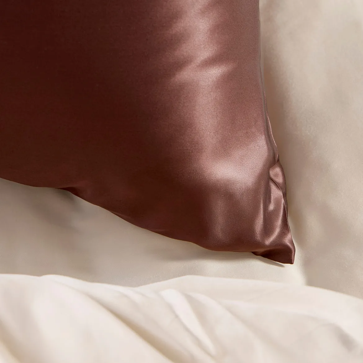 Mocha Brown Mulberry Silk Plain Pillowcase