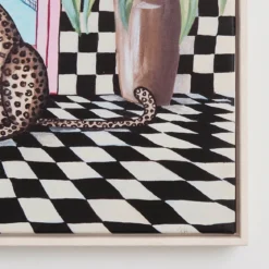 Moroccan Leopard with Love Framed Canvas Wall Art