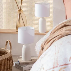 Mykonos 36cm White Table Lamp Set of 2