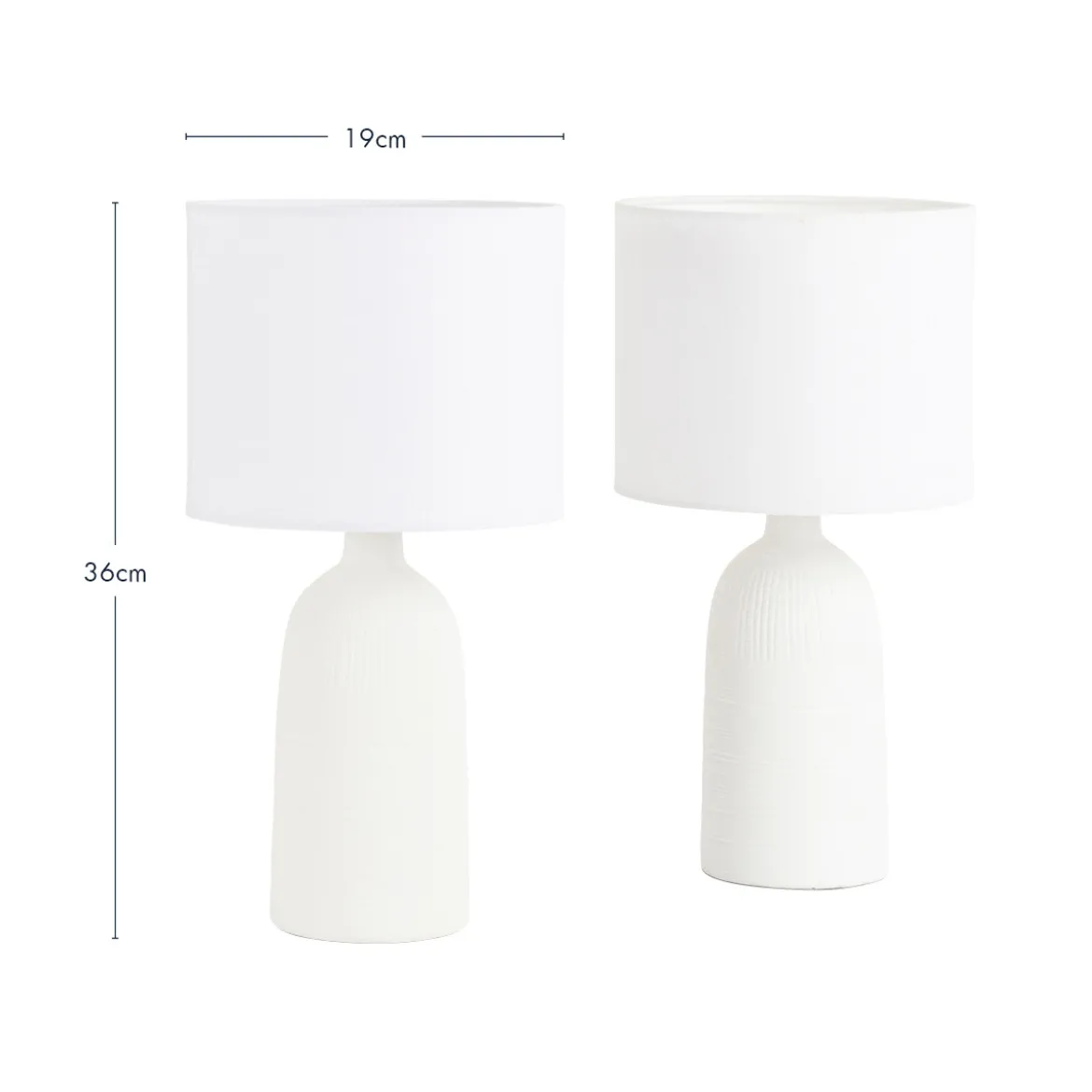 Mykonos 36cm White Table Lamp Set of 2