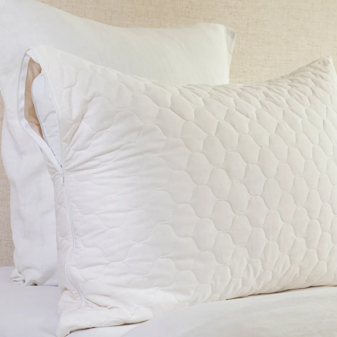 Natural Cotton Queen Pillow Protector