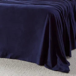 Navy Cotton Flannelette Sheet Set