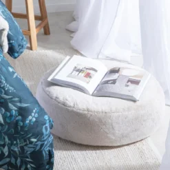 Nevada Faux Fur Round Floor Cushion