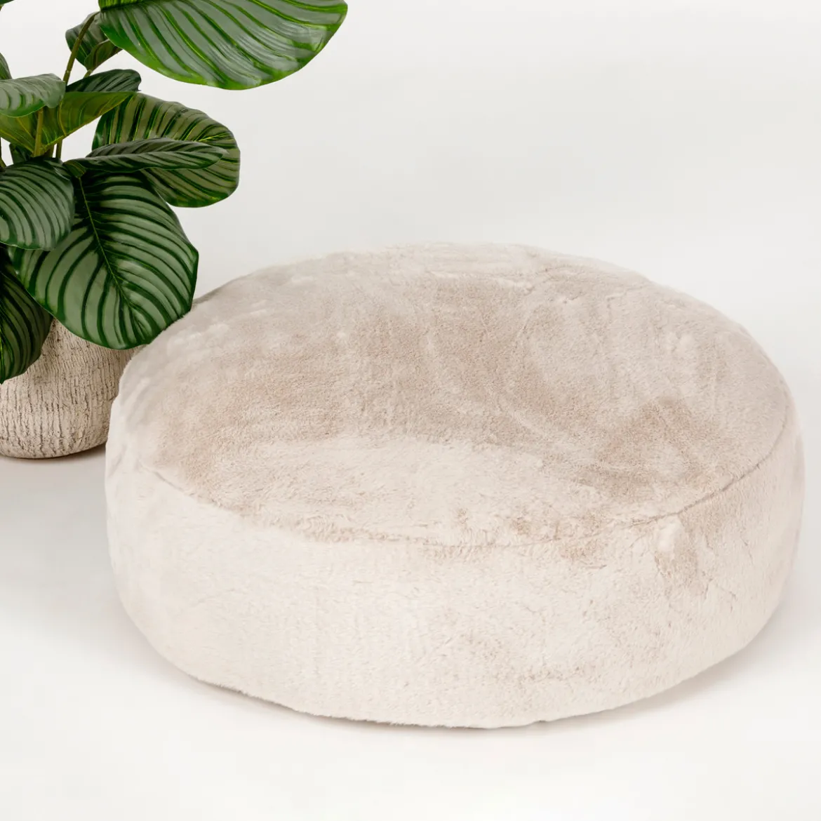 Nevada Faux Fur Round Floor Cushion