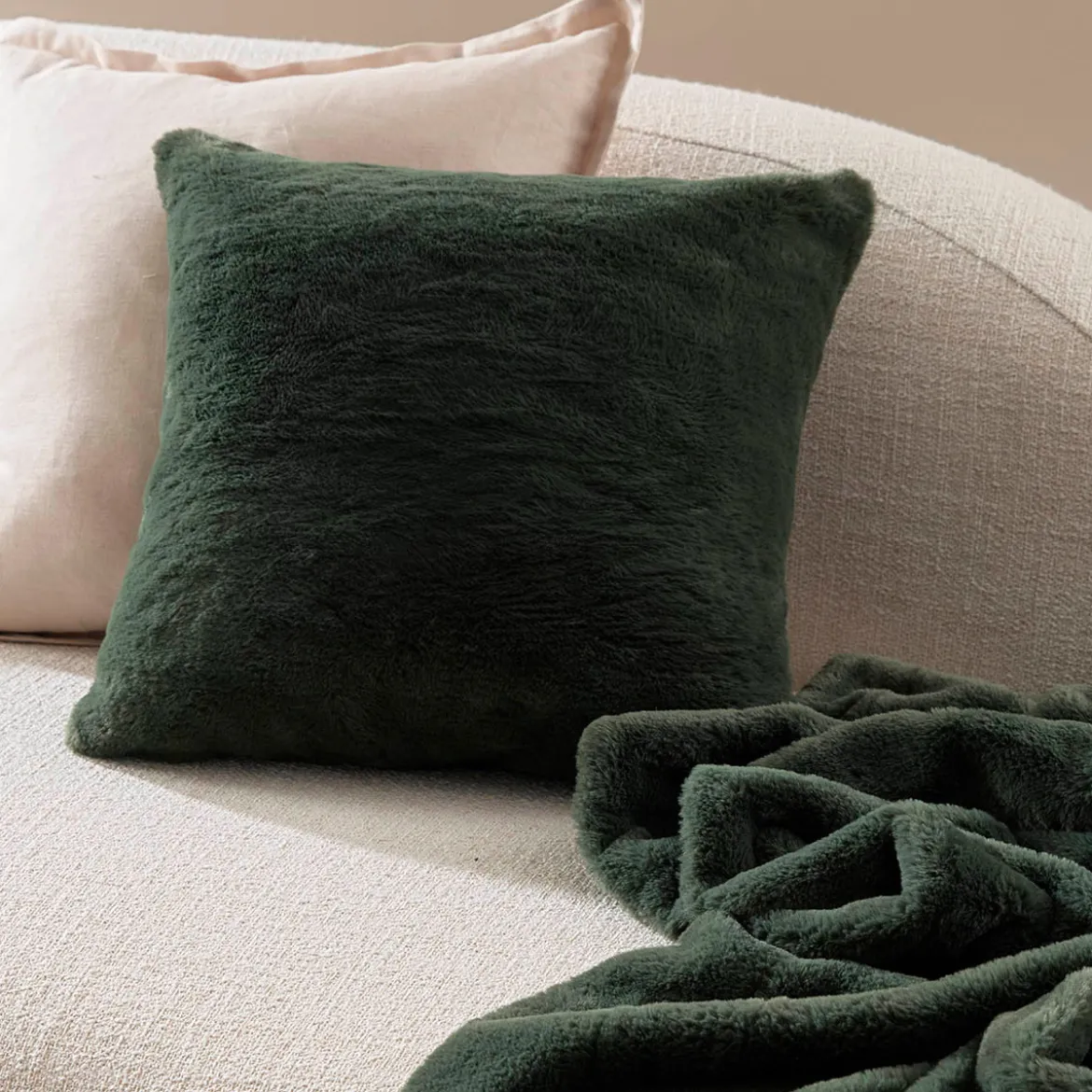 Nevada Faux Fur Square Cushion