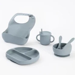 Nino Blueberry Blue Silicone Dinner Set