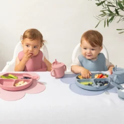 Nino Blueberry Blue Silicone Dinner Set