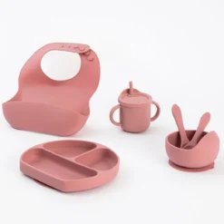 Nino Raspberry Pink Silicone Dinner Set
