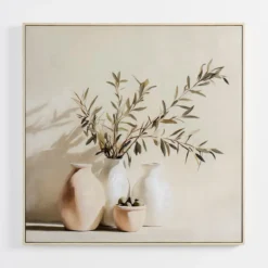 Olive Vase Canvas Wall Art