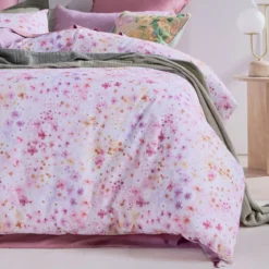 Ophelia Reversible Floral/Dot Quilt Cover Set