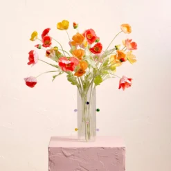 Orange Wild Poppy Artificial Flower Bouquet
