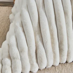 Oslo Faux Fur Ribbed Comforter Set