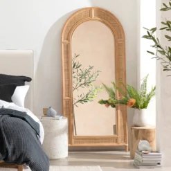 Otto Rattan Arch Floor Mirror