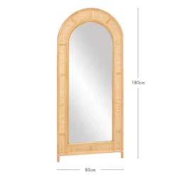 Otto Rattan Arch Floor Mirror