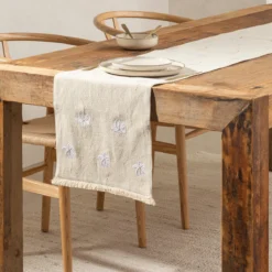 Palm Springs White Table Runner