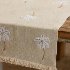 Palm Springs White Table Runner