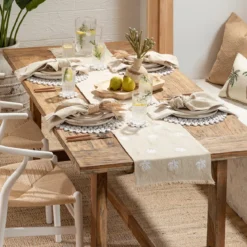 Palm Springs White Table Runner