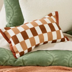 Pascale Check Embroidered Cushion