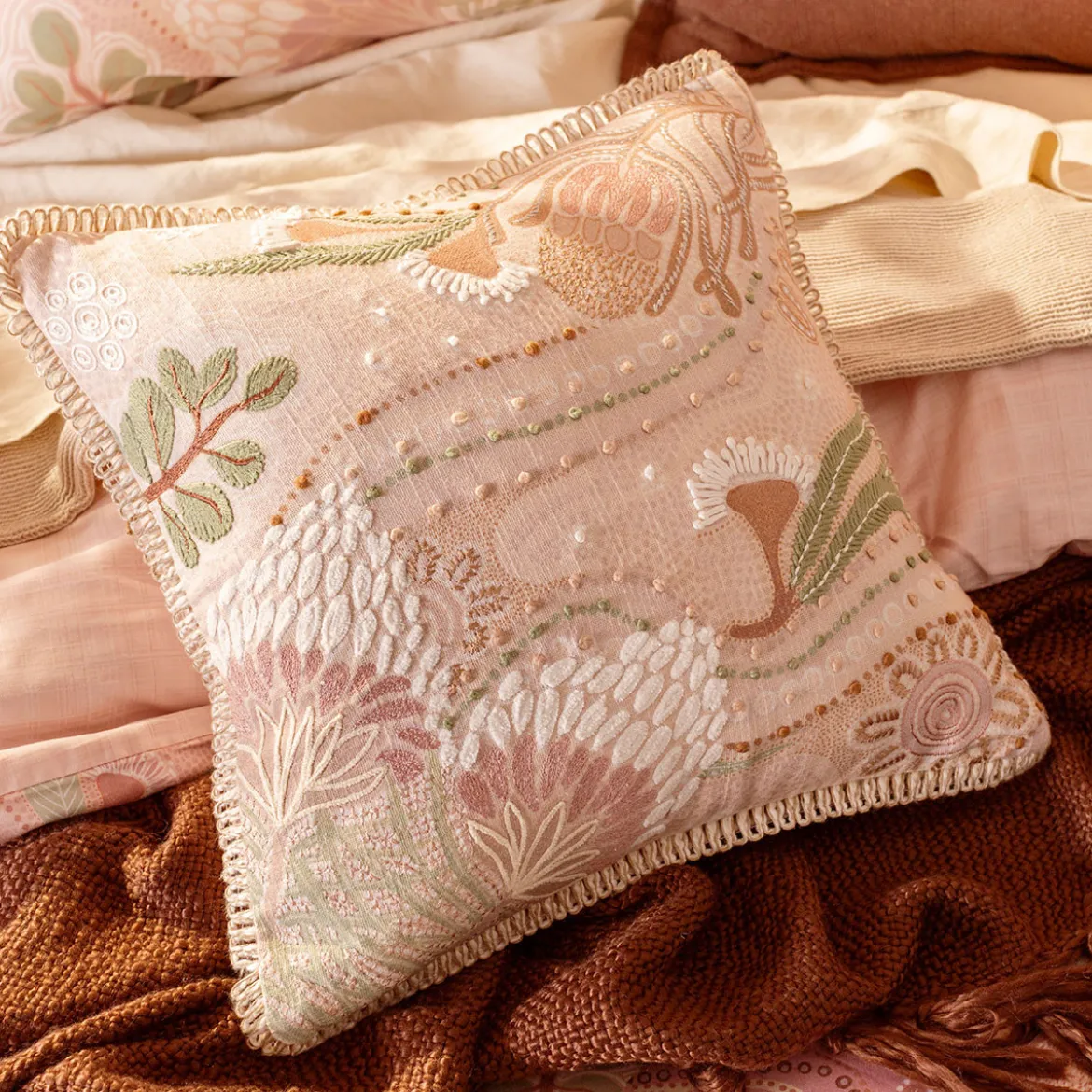 Paths of Rest by Domica Hill Embroidered Cushion