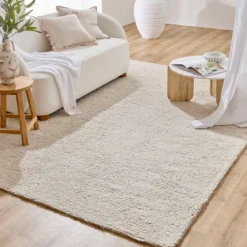 Pebbles Beige Large Wool Floor Rug