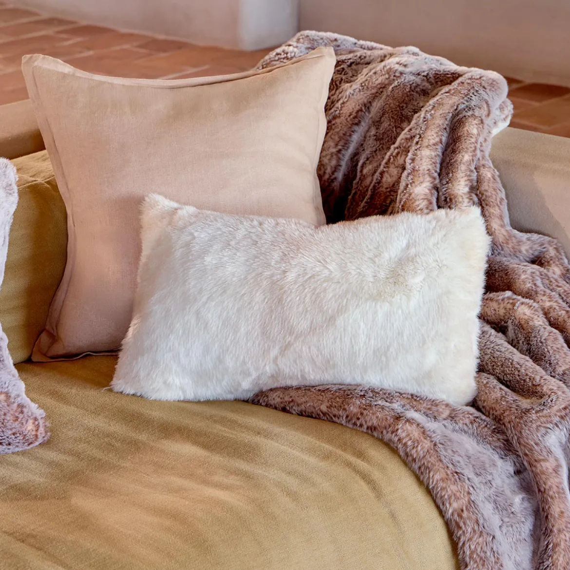Pelage Faux Fur Oblong Cushion