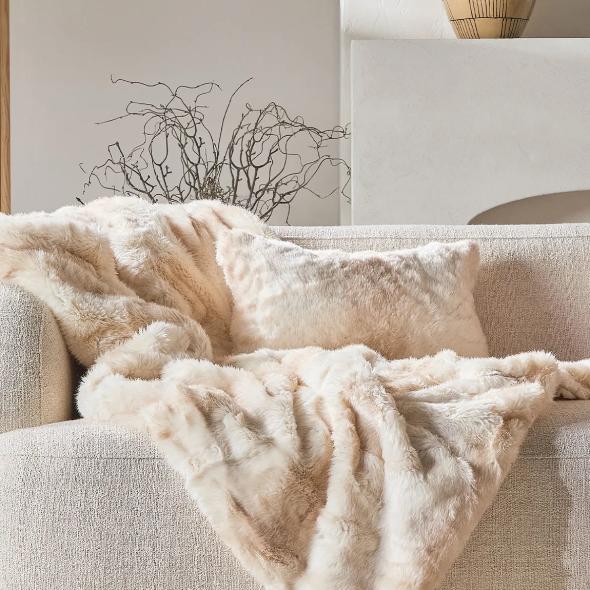 Pelage Faux Fur Oblong Cushion