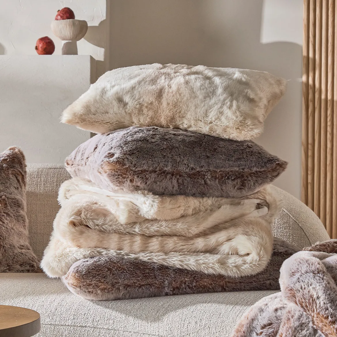 Pelage Faux Fur Oblong Cushion