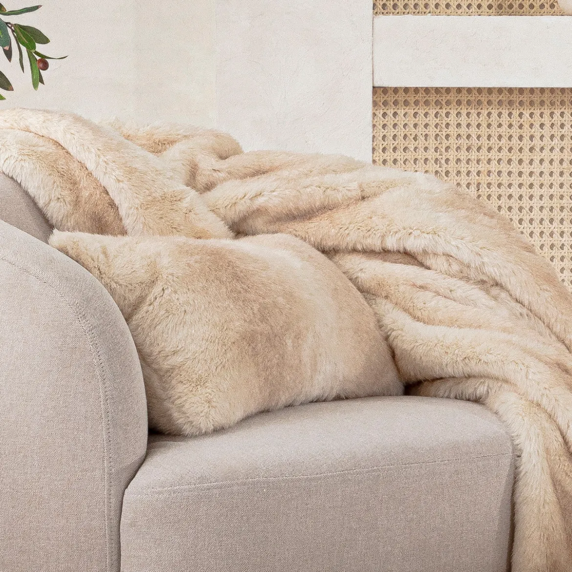 Pelage Faux Fur Oblong Cushion