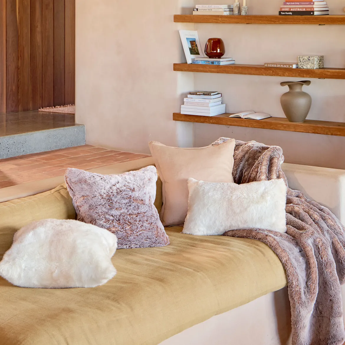 Pelage Faux Fur Oblong Cushion