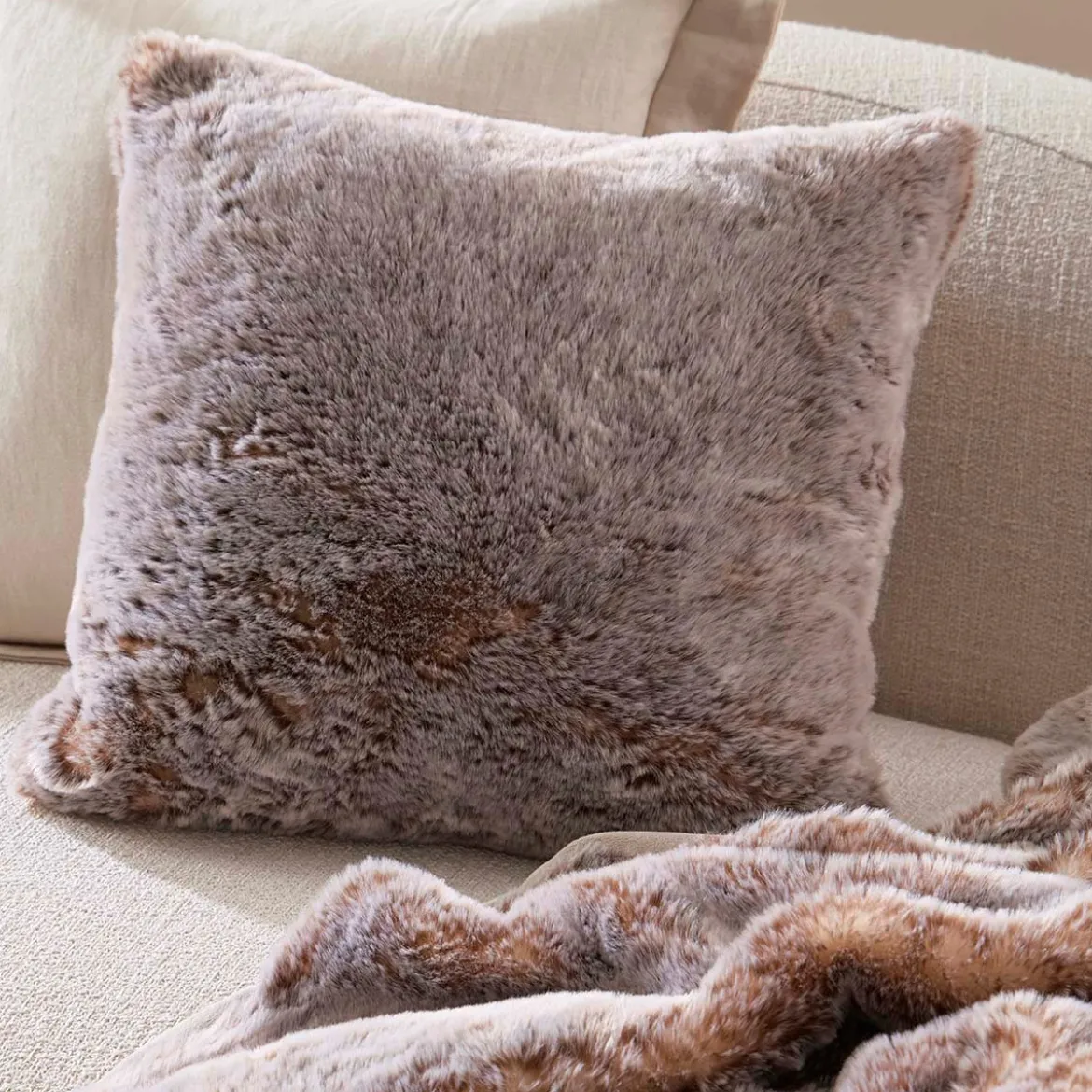 Pelage Faux Fur Square Cushion