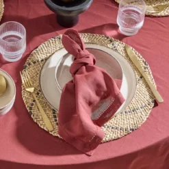 Pelham Burgundy Cotton Napkin